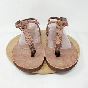 Rainbow T Street Sandals Womens 9 Hemp Thong Flip Flops Brown Shoes XL